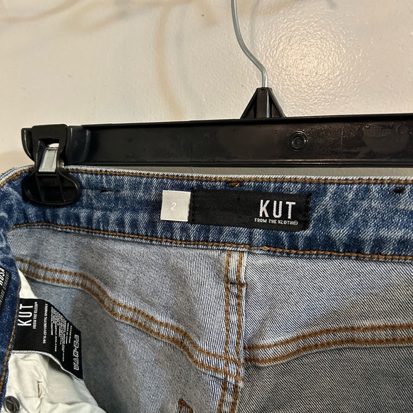 KUT from the Kloth Rosa High-Rise Ankle Straight Medium Wash Raw Hem Denim - Picture 6 of 10